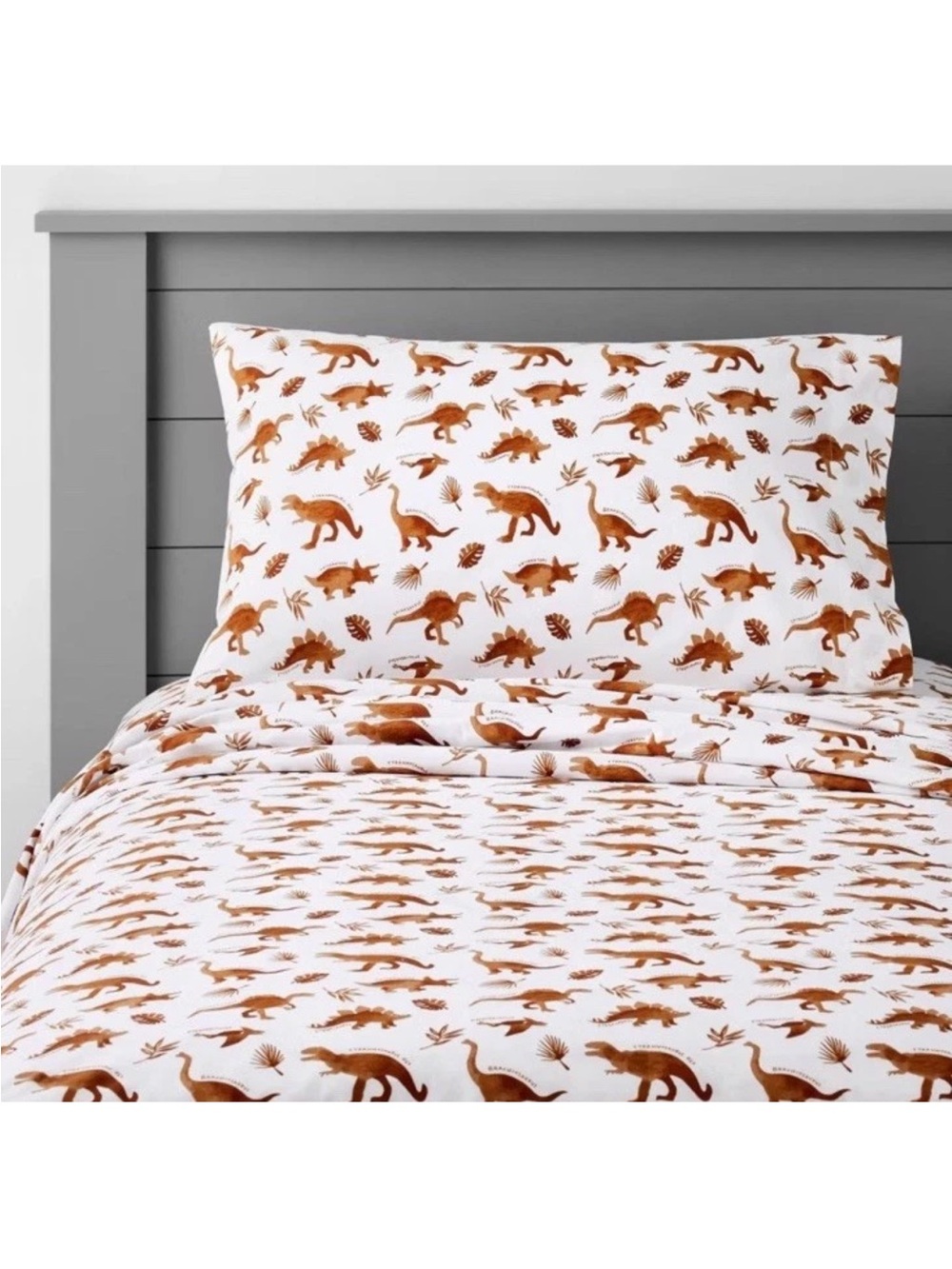 Pillowfort Watercolor Dinosaur Queen Cotton Sheet Set Discontinued NWT